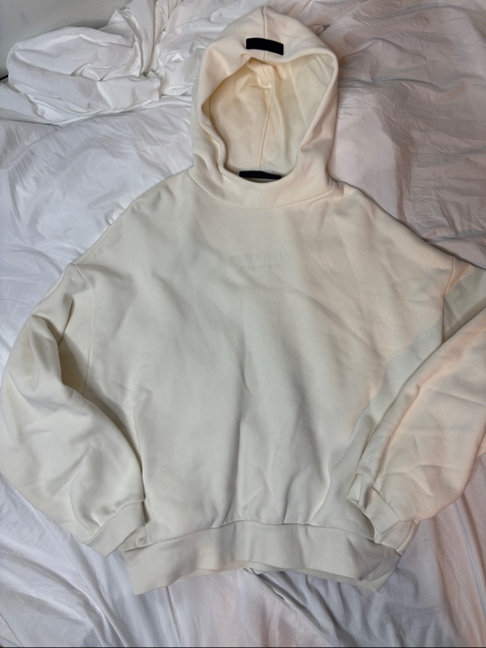 Essentials Cream Hooded Sweatshirt